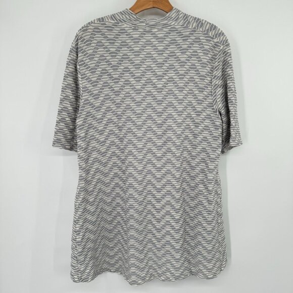 John Mark Gray White Patterned Cowl Neck Tunic knit size large womens top - Picture 9 of 10